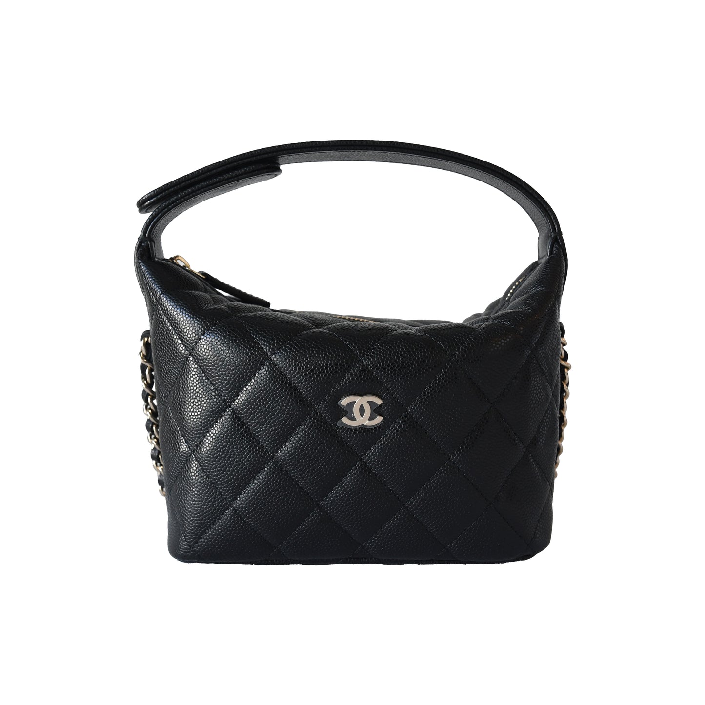 Chanel Caviar Quilted Hobo Bags Black-NOBLEMARS