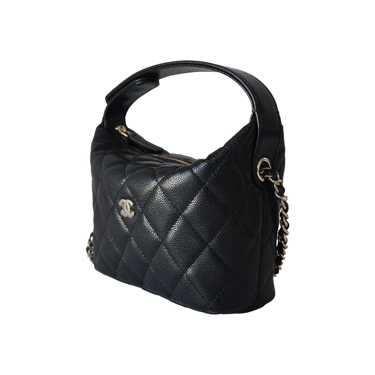 Chanel Caviar Quilted Hobo Bags Black-NOBLEMARS