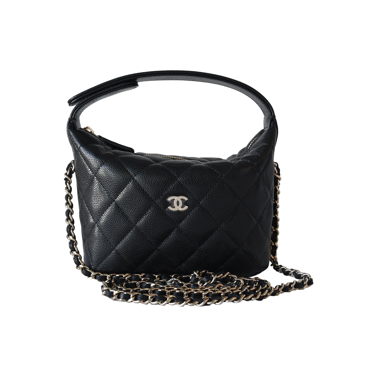 Chanel Caviar Quilted Hobo Bags Black-NOBLEMARS