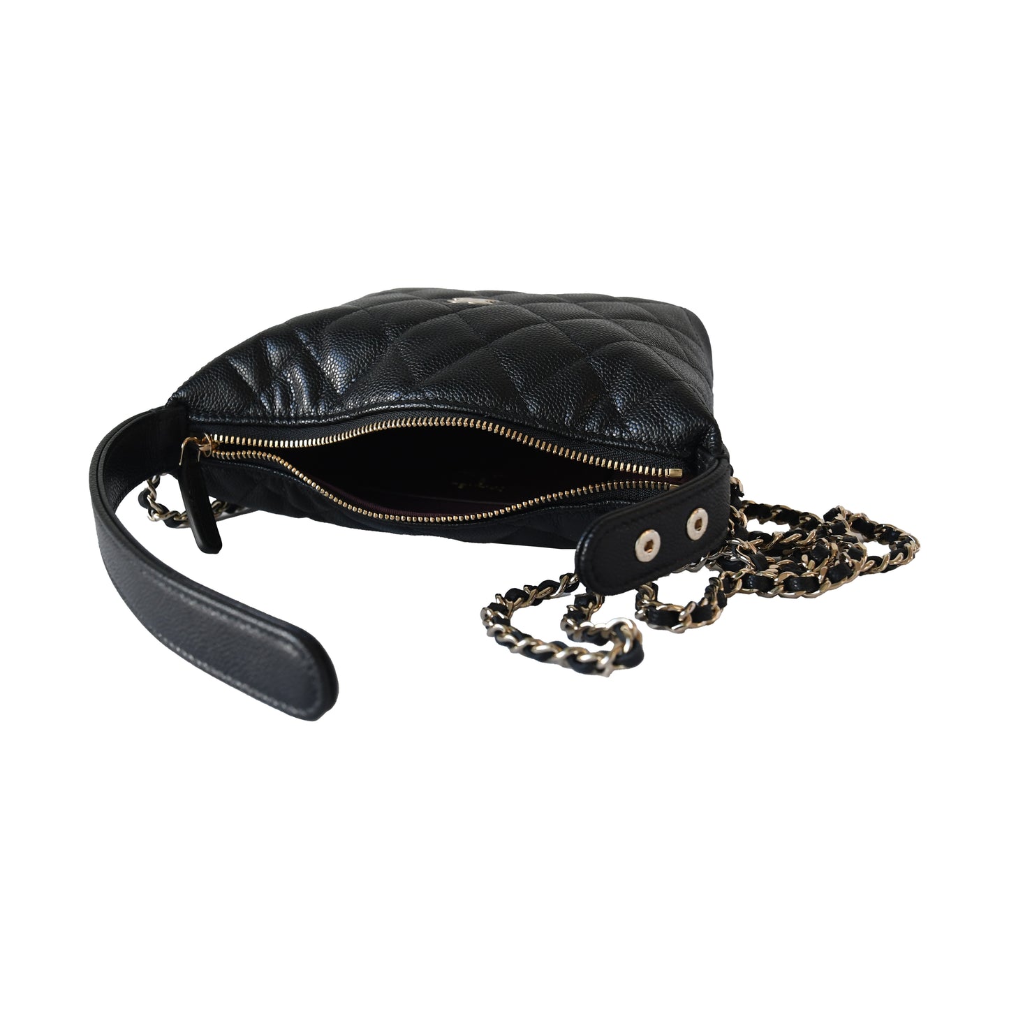 Chanel Caviar Quilted Hobo Bags Black-NOBLEMARS