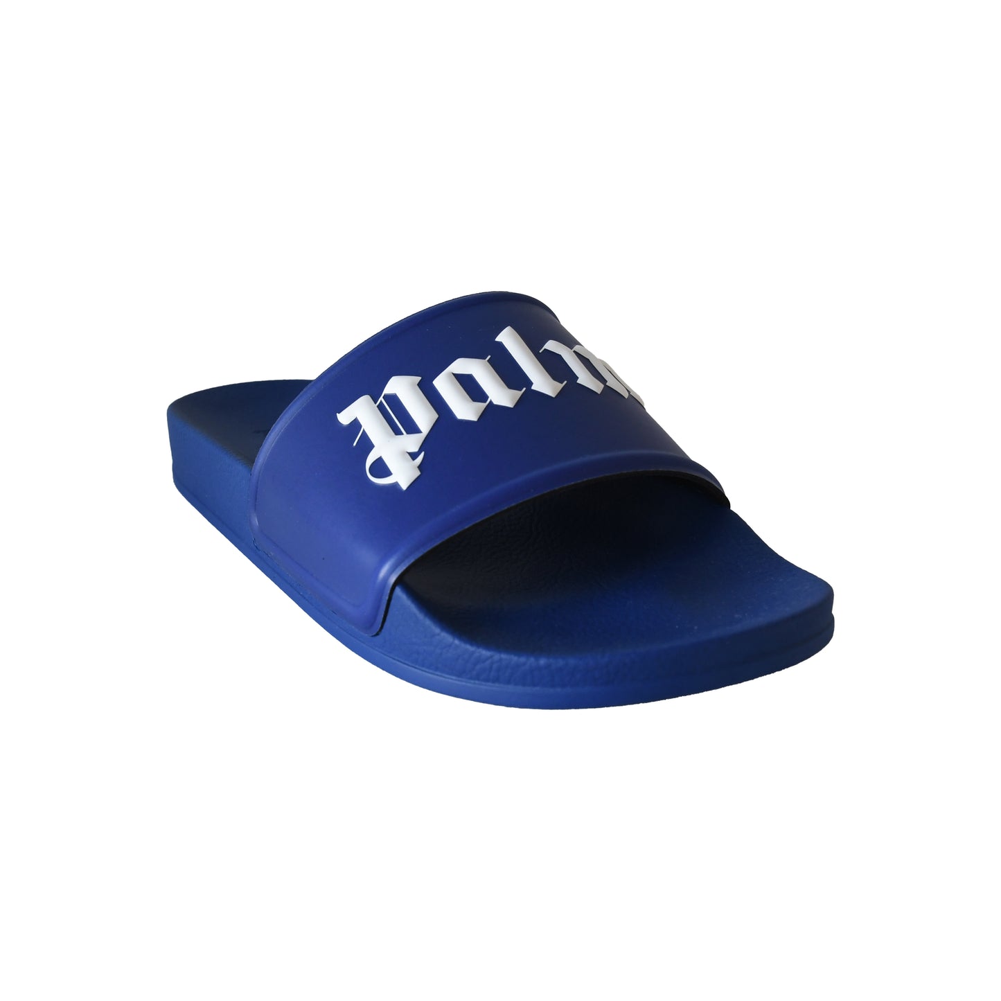 Palm Angels Logo-Print Sliders Blue-NOBLEMARS