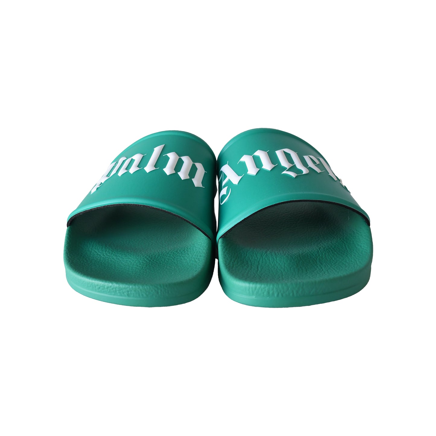 Palm Angels Logo-Print Sliders Green-NOBLEMARS