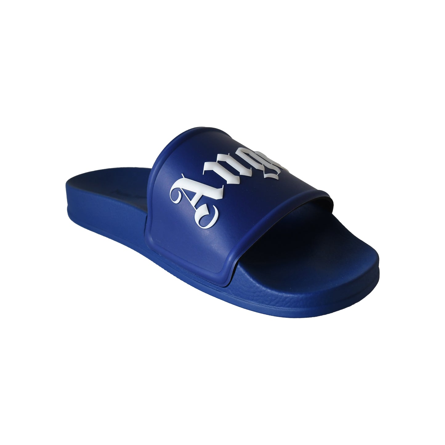 Palm Angels Logo-Print Sliders Blue-NOBLEMARS