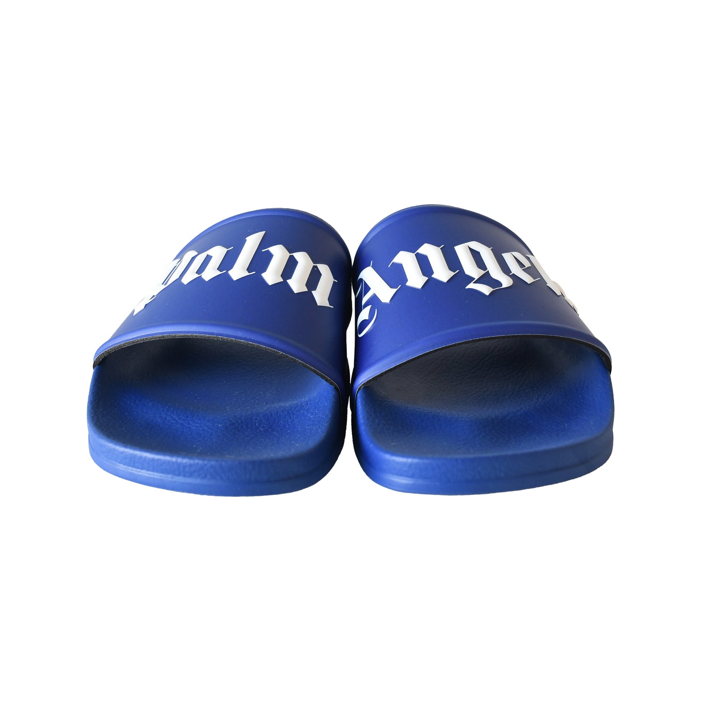 Palm Angels Logo-Print Sliders Blue-NOBLEMARS