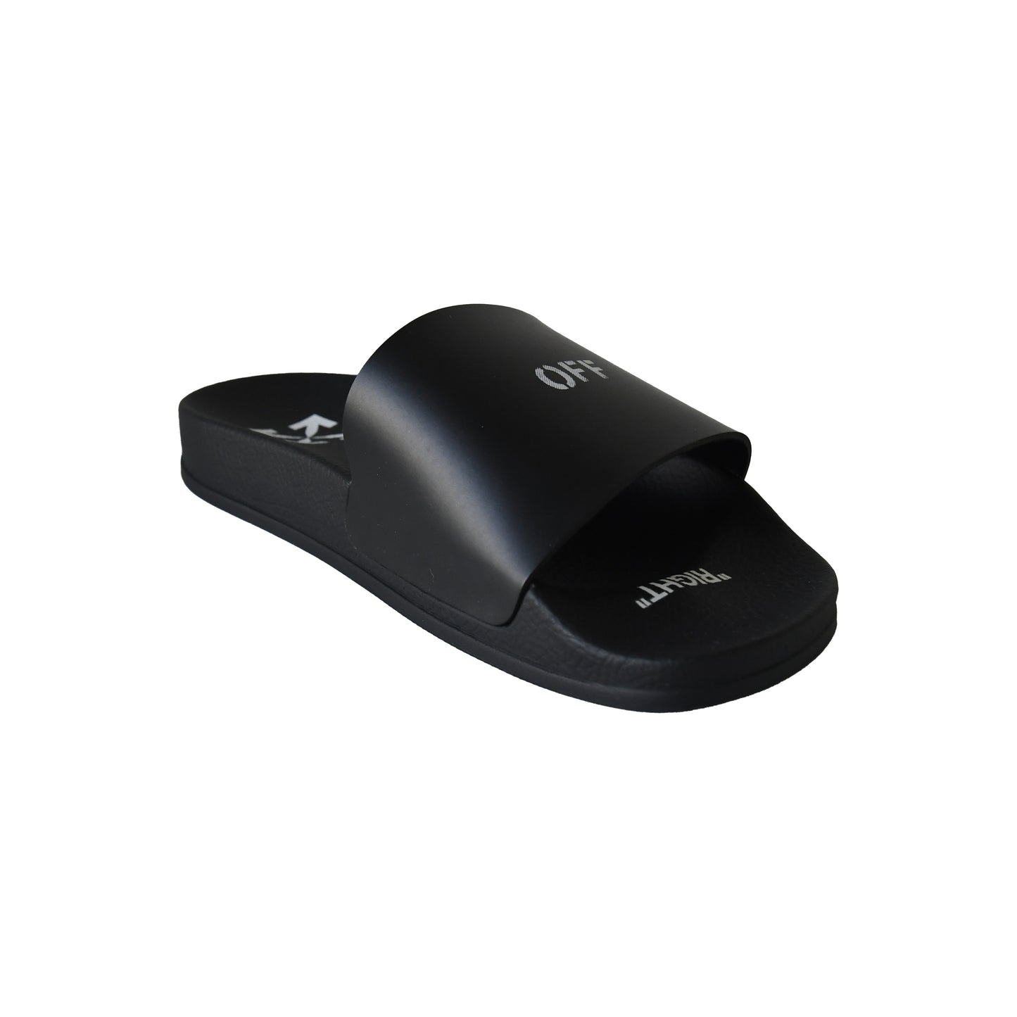 Off-White Pool Slide Rubber Sandals Black-NOBLEMARS