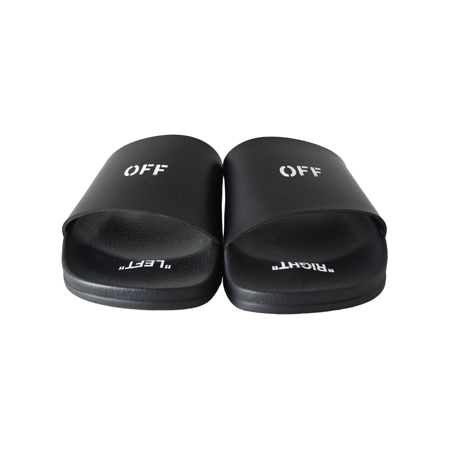 Off-White Pool Slide Rubber Sandals Black-NOBLEMARS