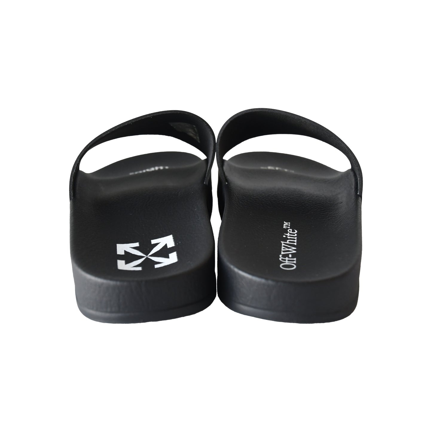 Off-White Pool Slide Rubber Sandals Black-NOBLEMARS