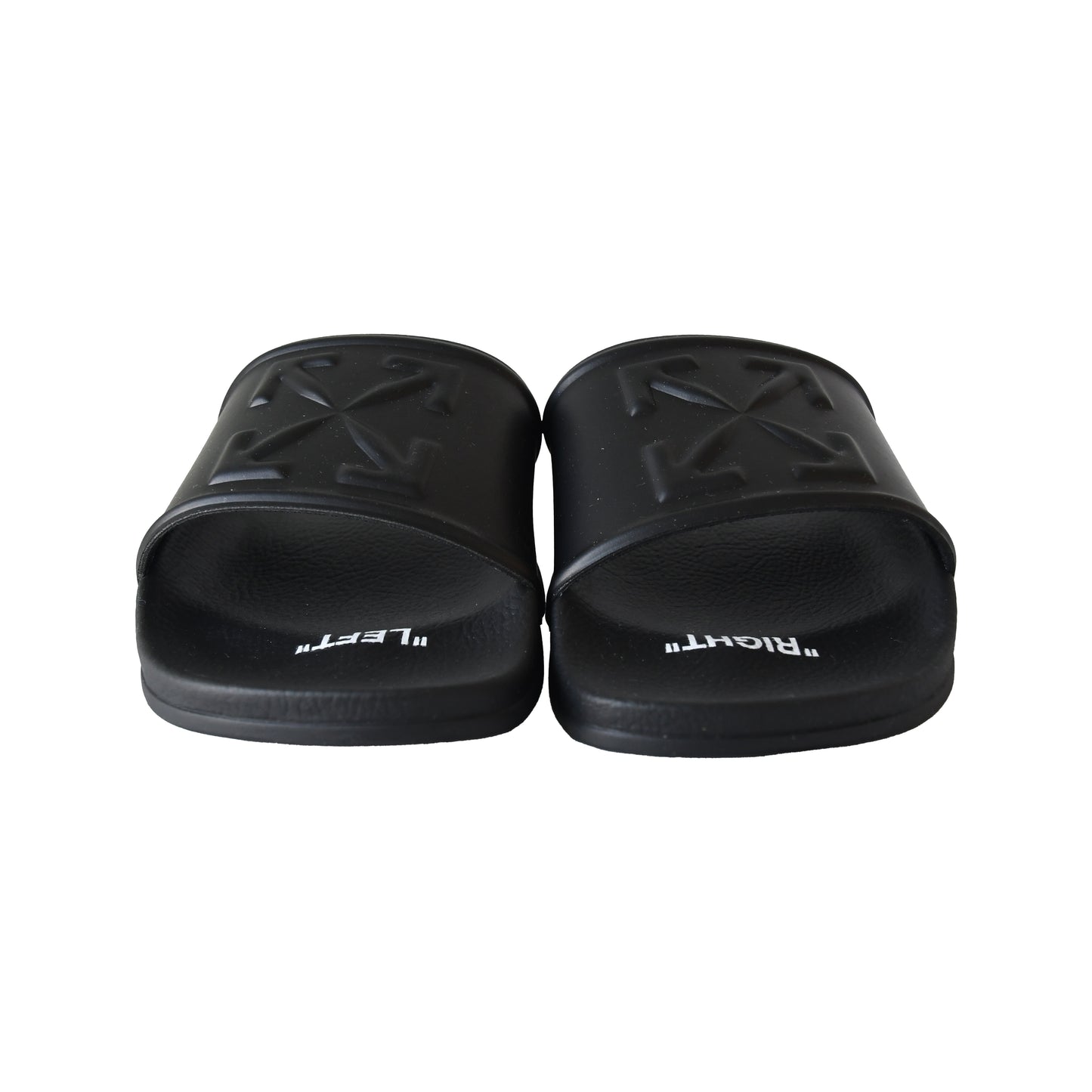 Off-White Arrow Logo Slides Black-NOBLEMARS
