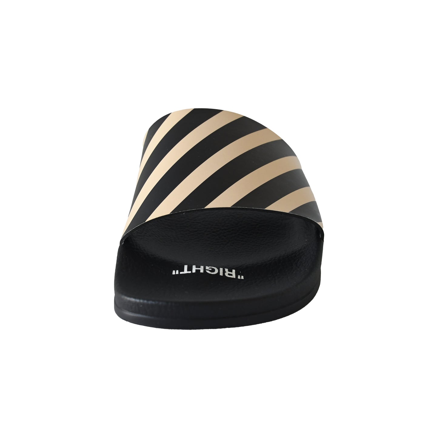 Off-White Diag Striped Slides Black Beige-NOBLEMARS