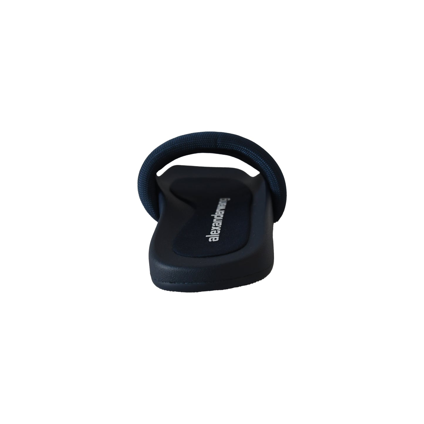 Alexander Wang Logo Print Textured Fabric Slides Blue-NOBLEMARS