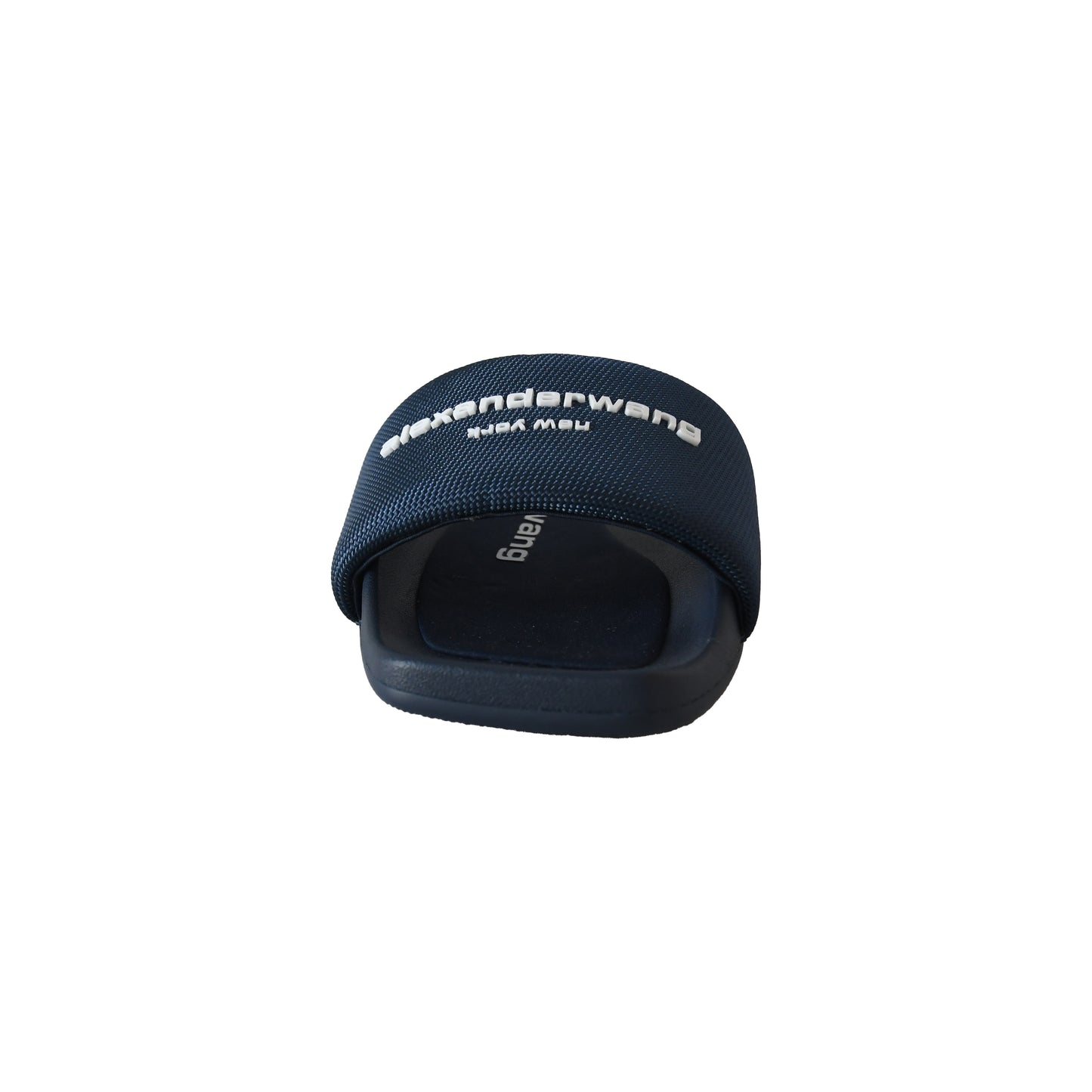 Alexander Wang Logo Print Textured Fabric Slides Blue-NOBLEMARS