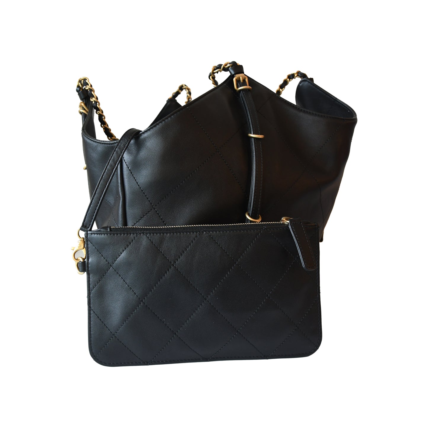 Chanel Quilted 25s Tote Bag Gold Hardware Black-NOBLEMARS