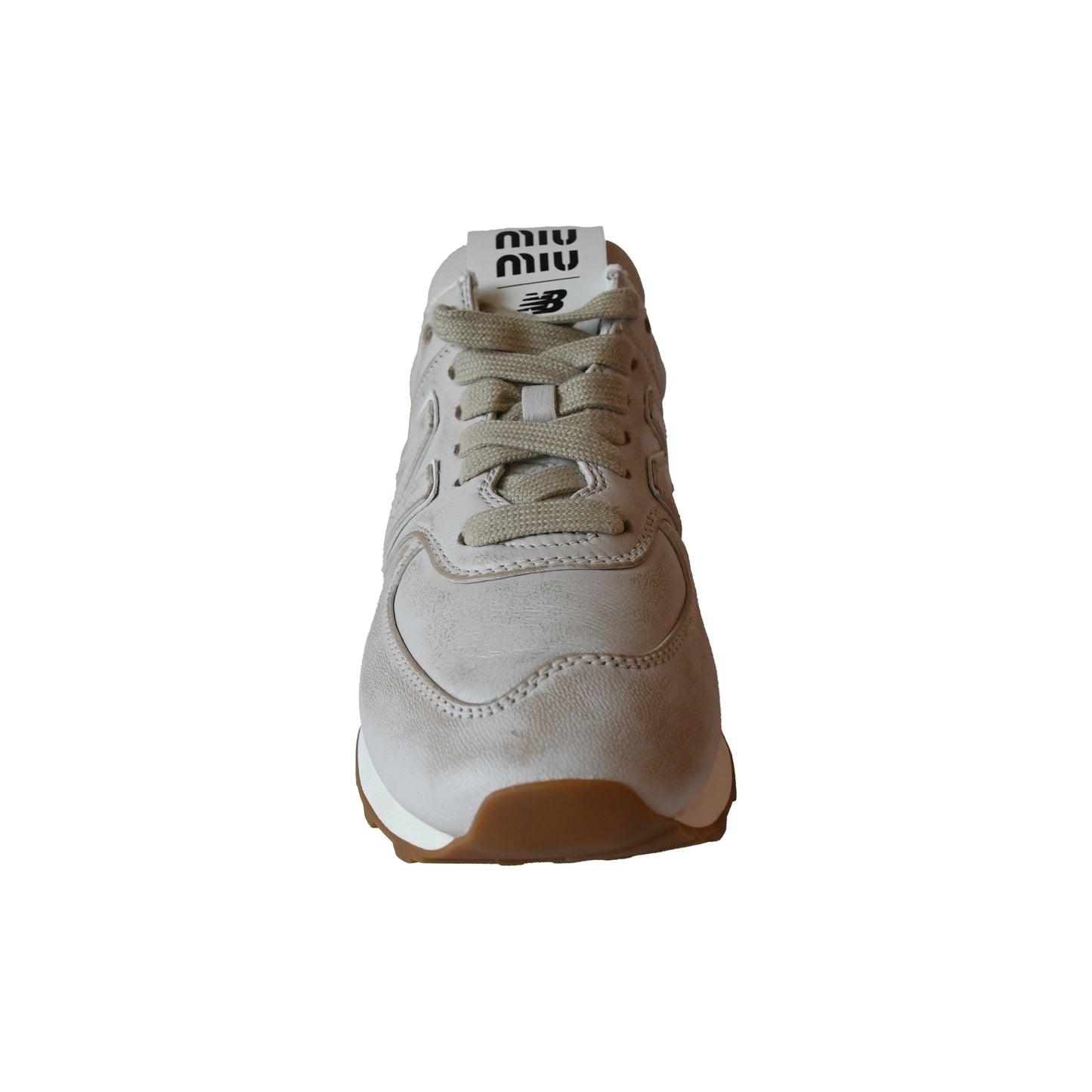 New Balance x Miu Miu 574 Sneakers Bianco-NOBLEMARS
