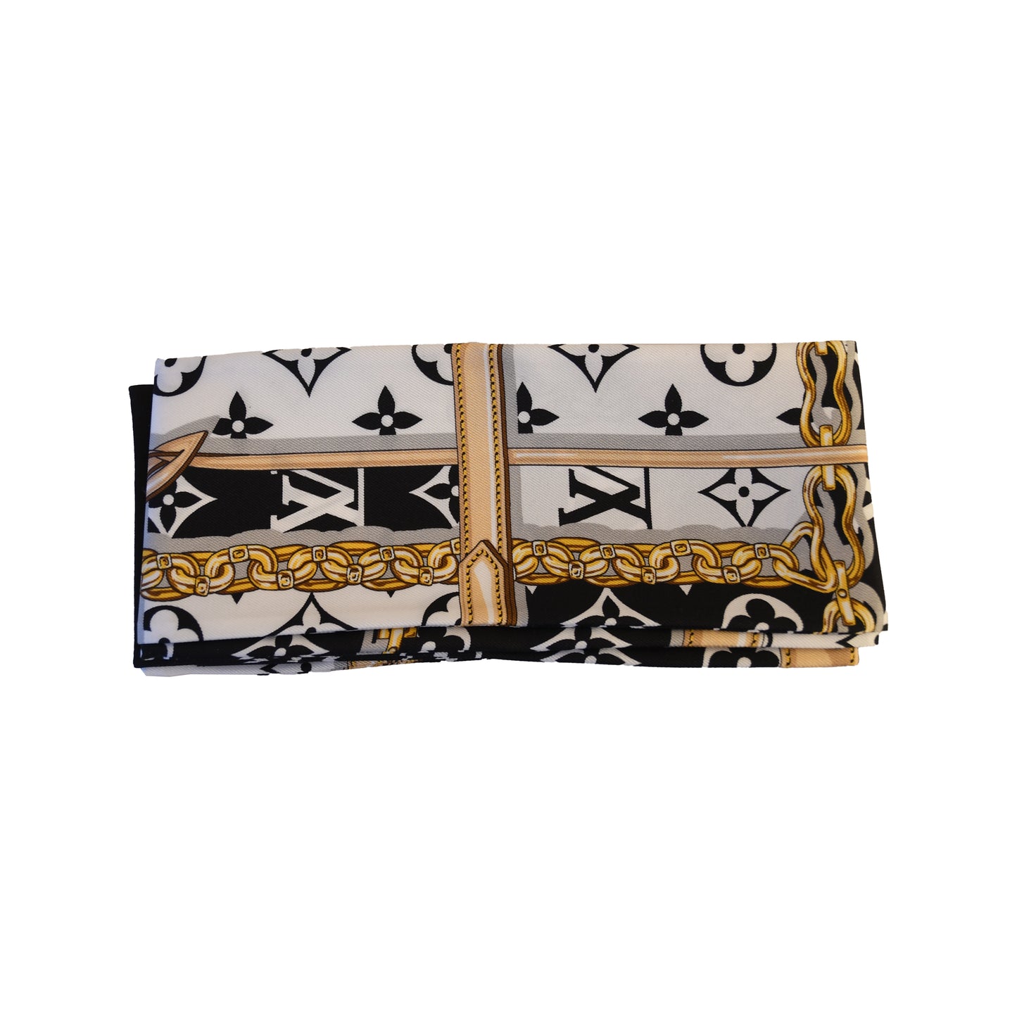 Louis Vuitton Confidential Black Bandeau Silk Scarf-NOBLEMARS