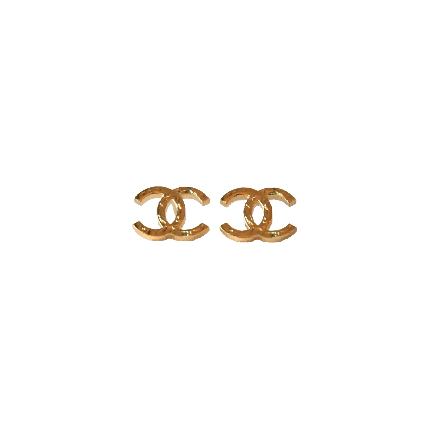 Chanel CC Enamel Metal Stud Earrings gold-NOBLEMARS