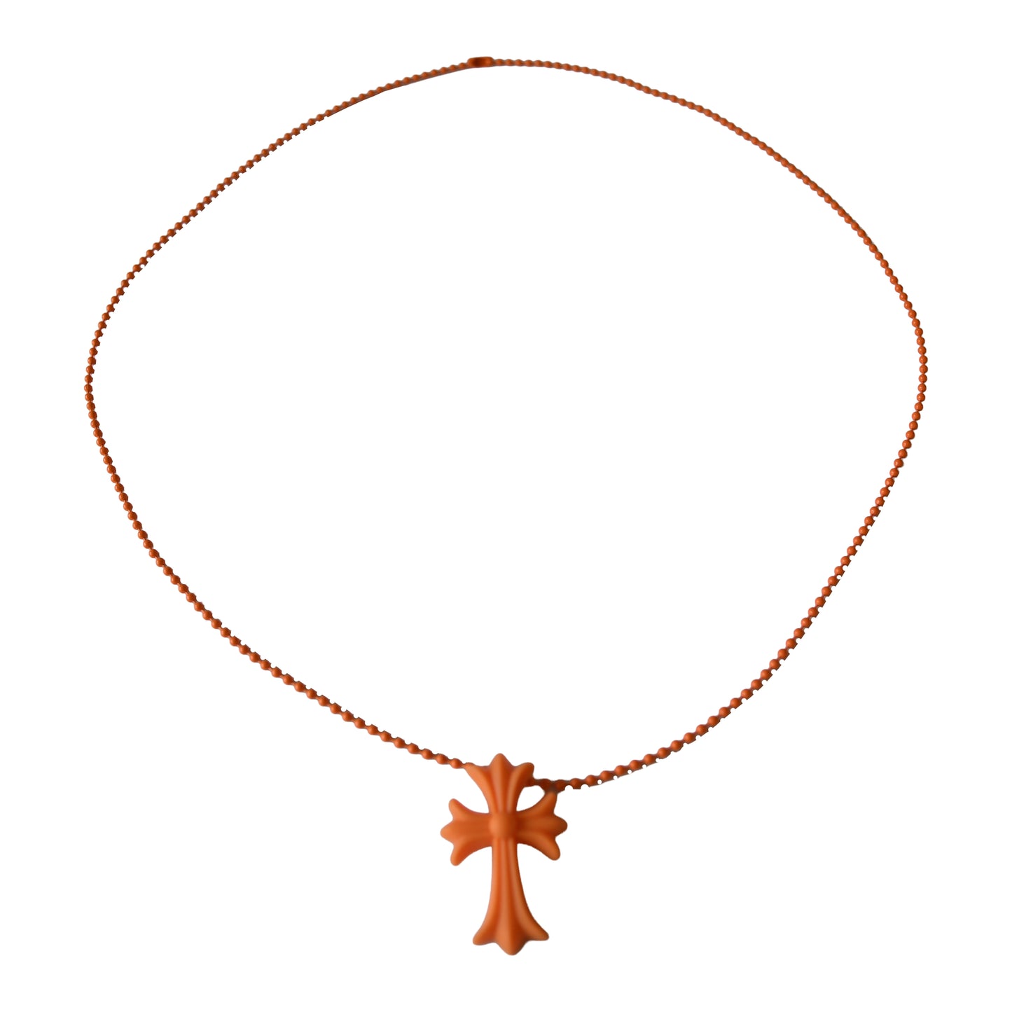 Chrome Hearts Silicone Cross Necklace Orange