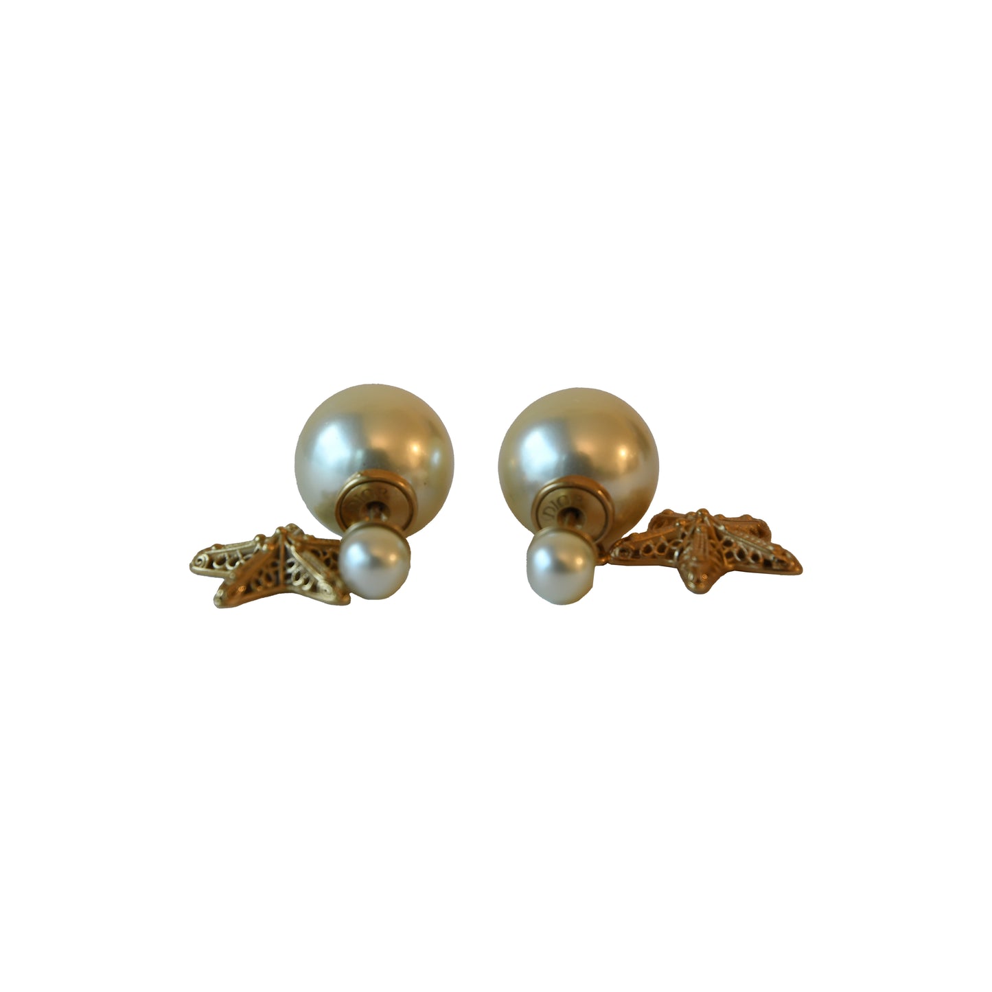 Dior Tribales Pearl And Starfish Motif Stud Earring Gold-NOBLEMARS