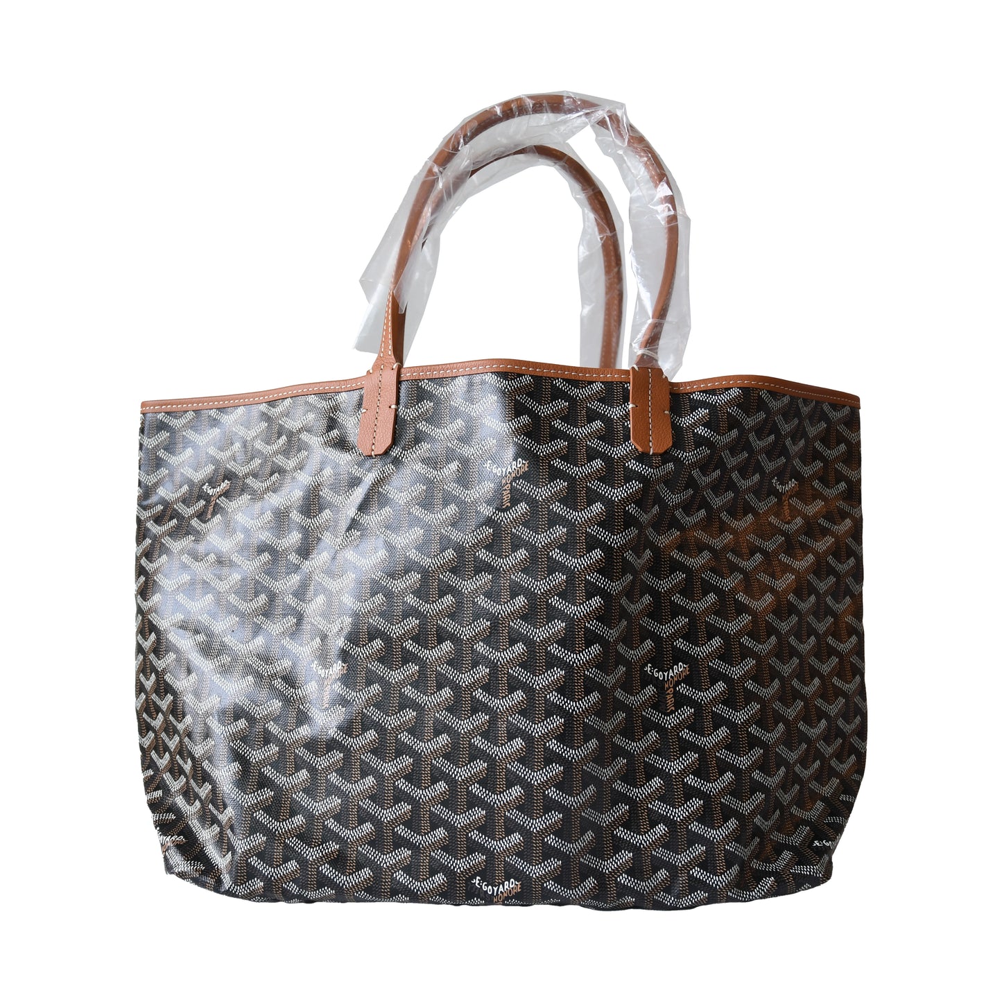 Goyard Saint Louis PM Tote Coated Canvas Bag Brown Black-NOBLEMARS