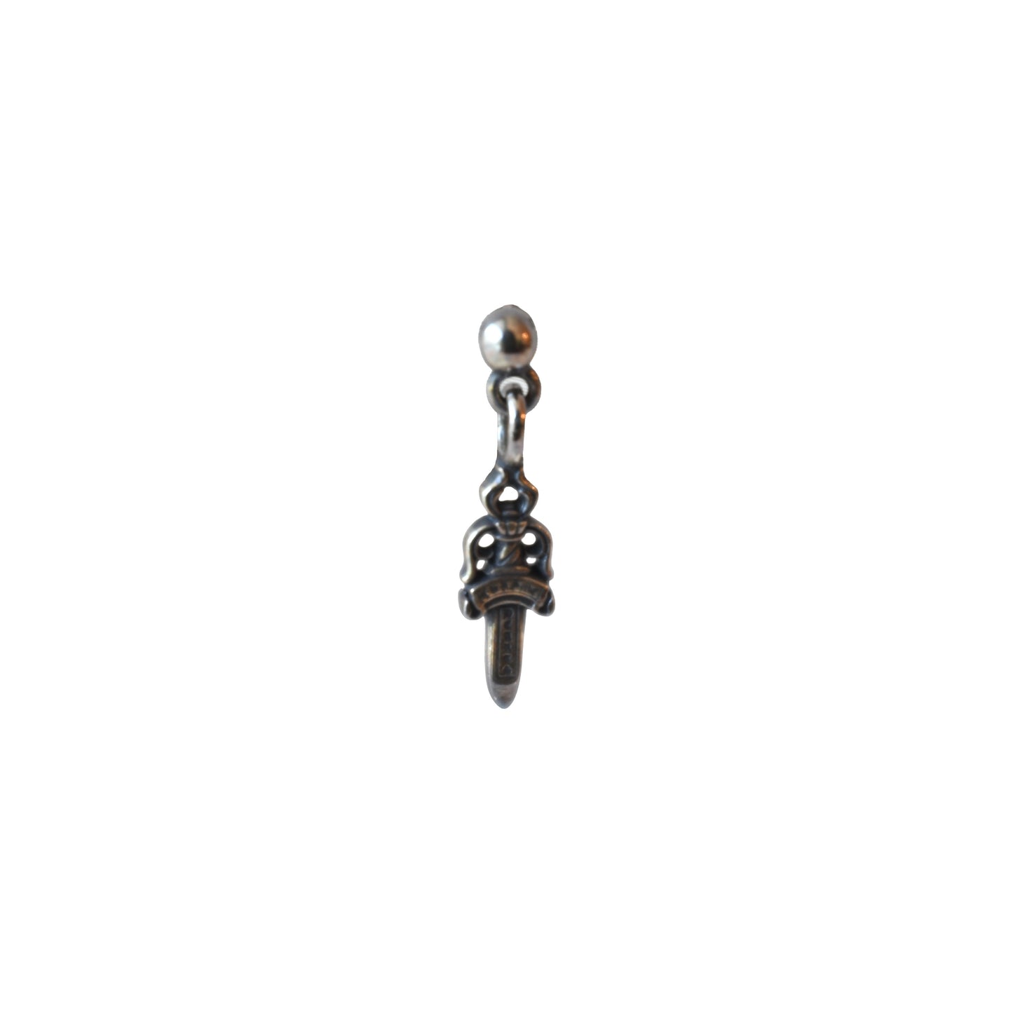 Chrome Hearts Drop Stack Dagger Earring Silver
