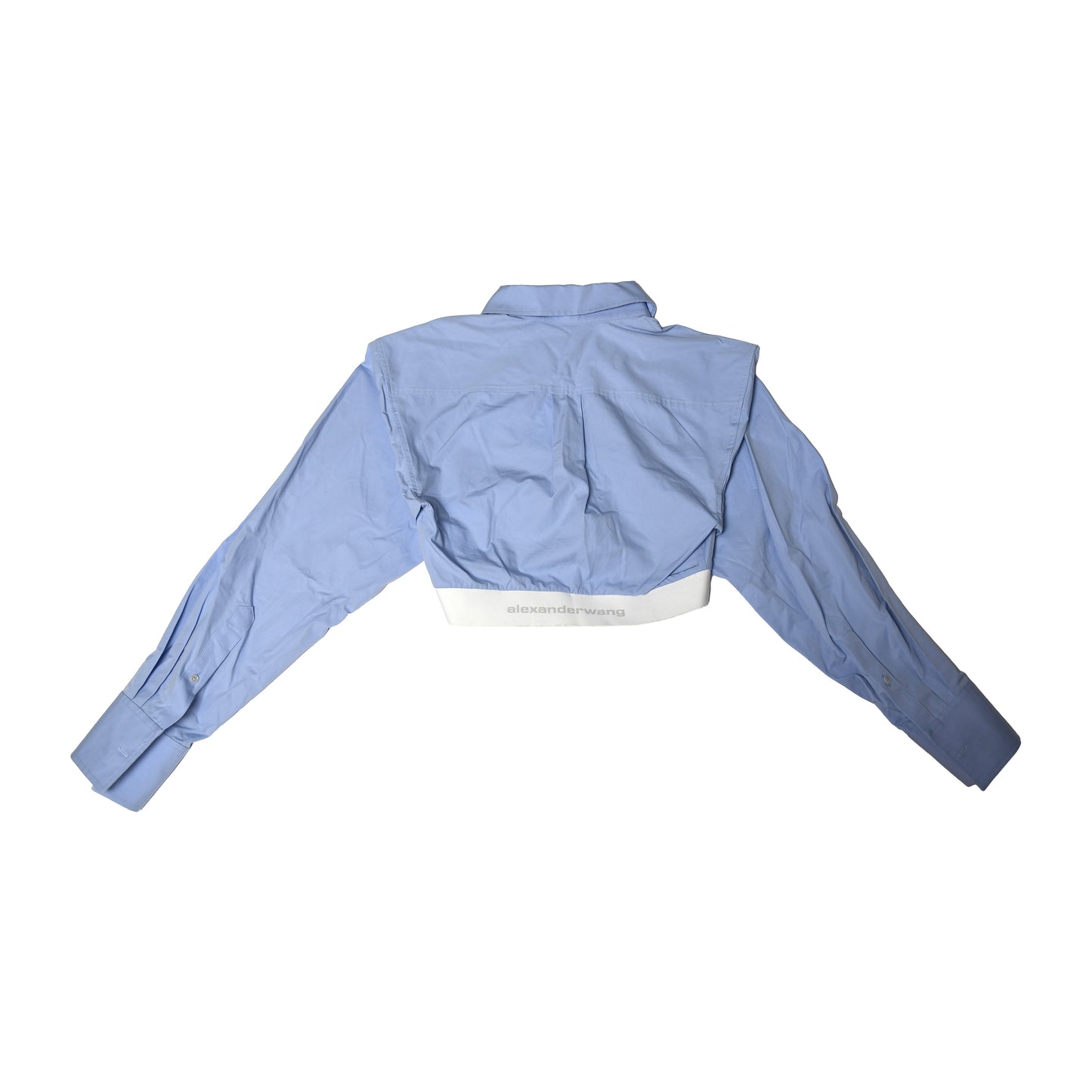 Alexander Wang logo-band Cropped Shirts Blue-NOBLEMARS