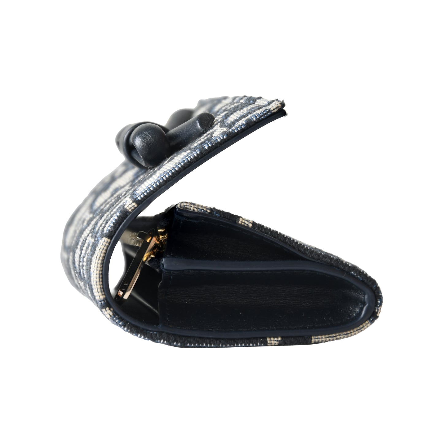 Dior Oblique Bow Glycine Oblique Jacquard With Bow Wallet Blue-NOBLEMARS