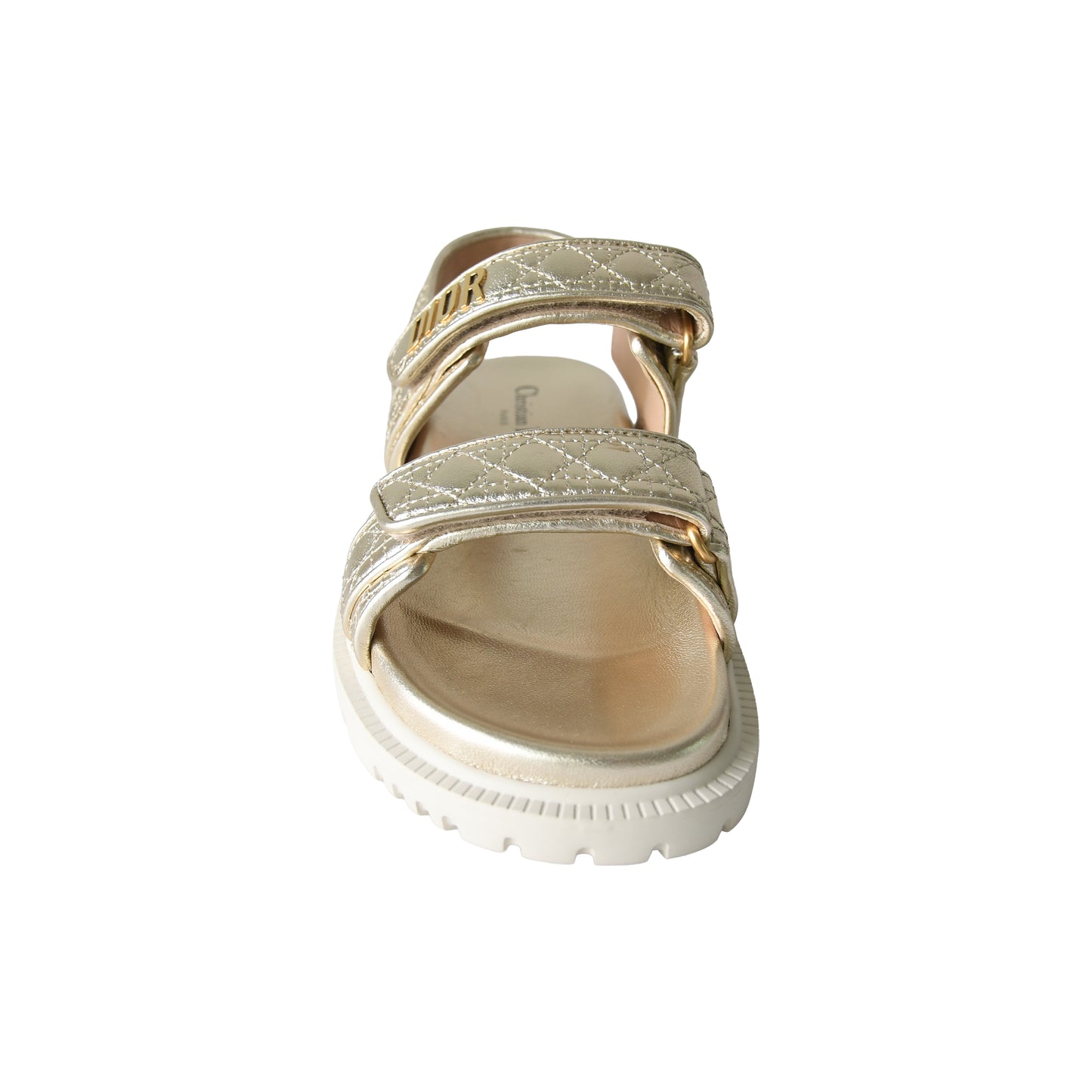 Dior DiorAct Sandal Cannage Laminat Pale Gold-NOBLEMARS