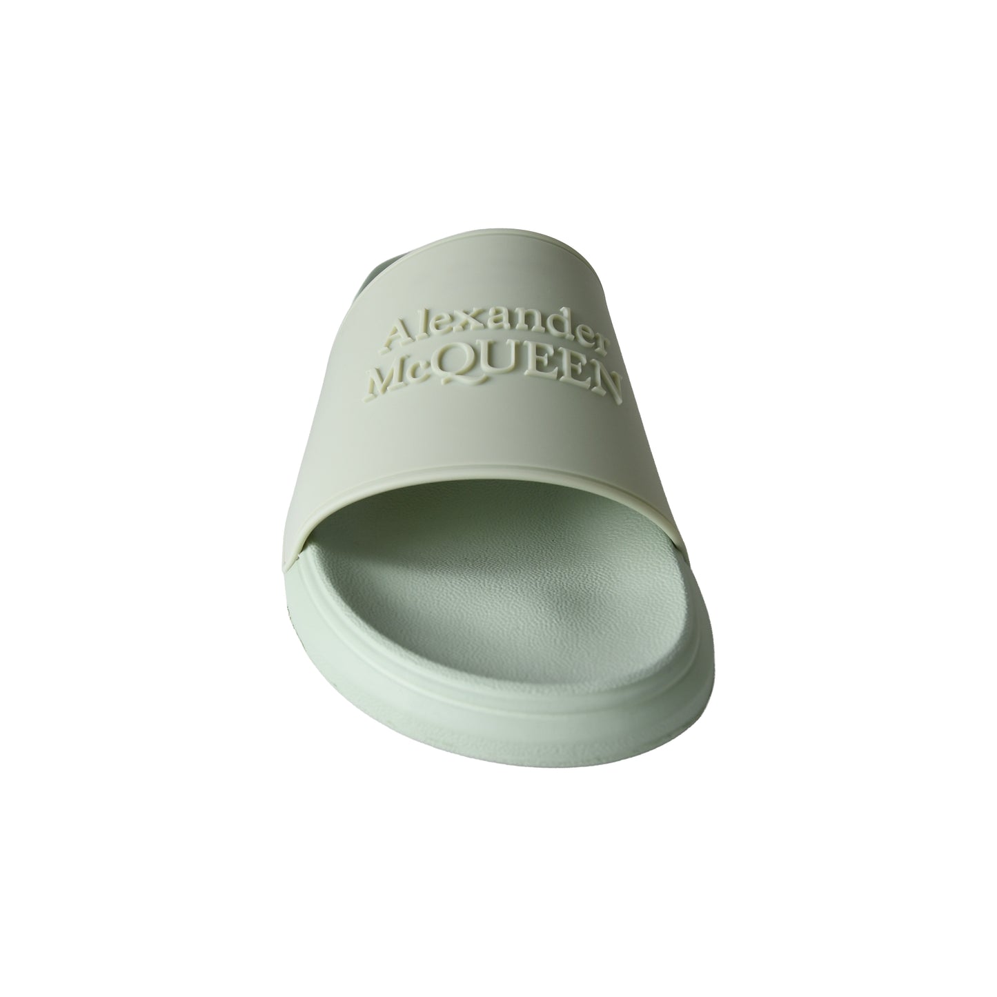 Alexander McQueen Logo Rubber Slide Sandal Pistachio-NOBLEMARS