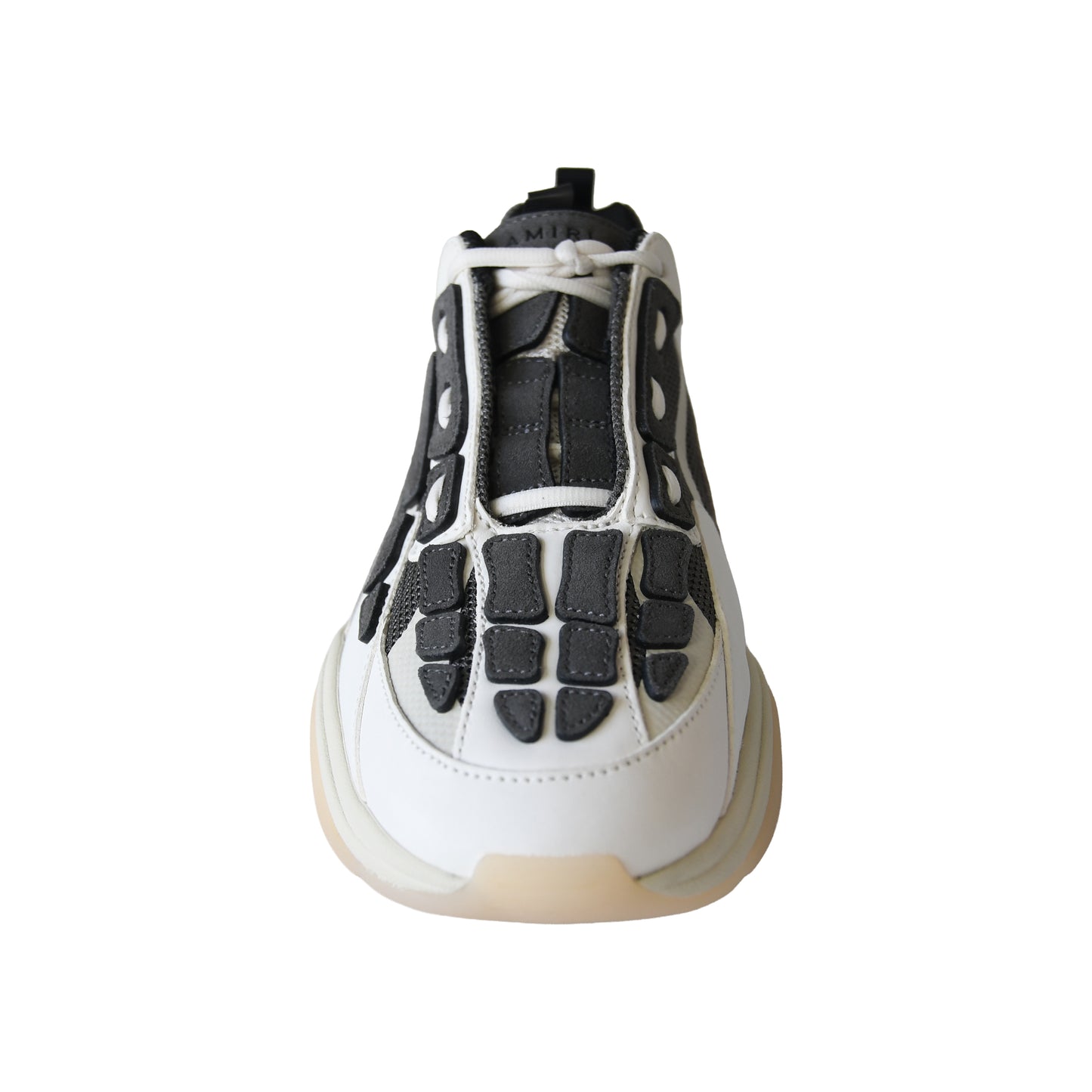 Amiri Bone Runner Leather Suede Mesh Sneaker Cream Black-NOBLEMARS