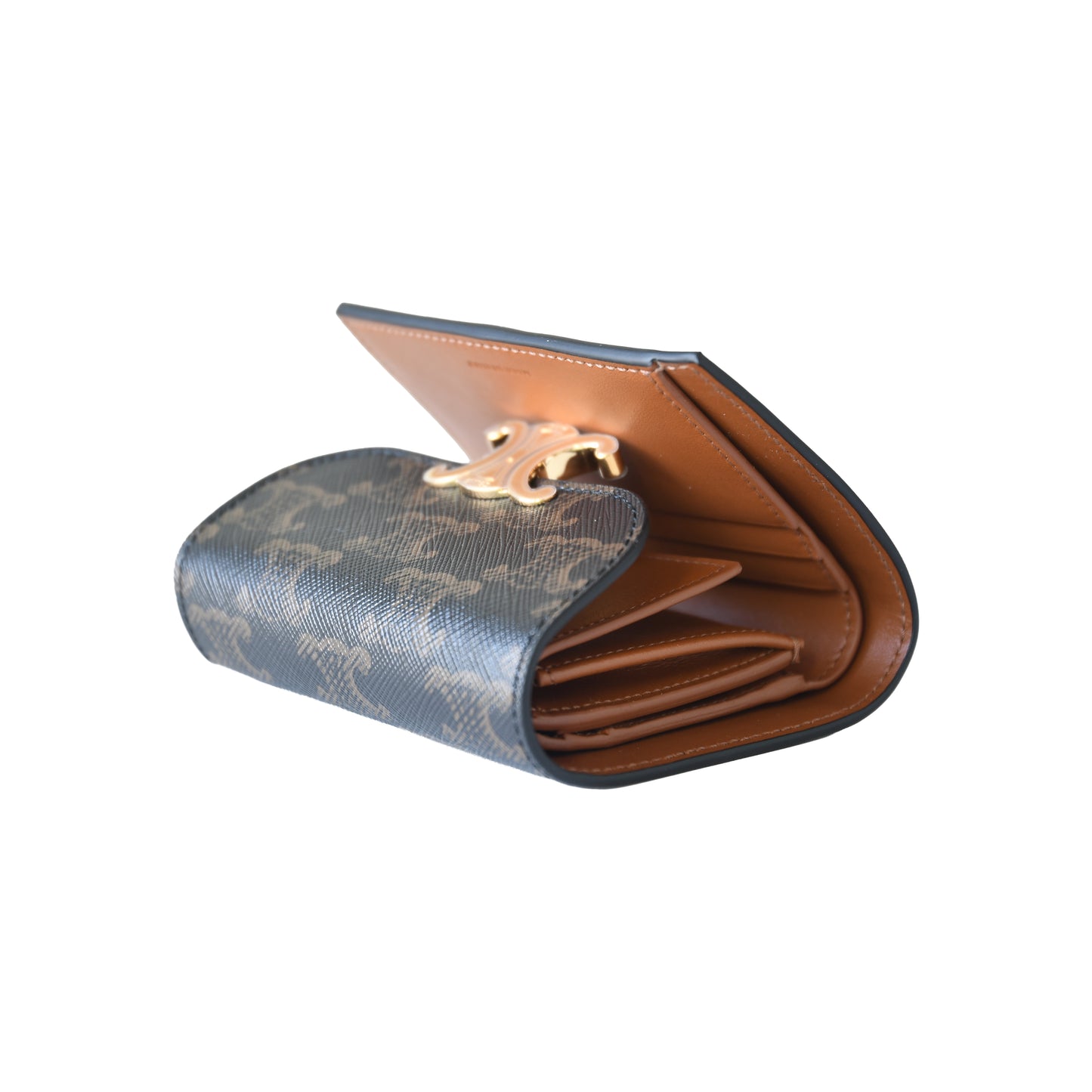 Celine Trifold Triomphe Small Flap Wallet Triomphe Canvas-NOBLEMARS