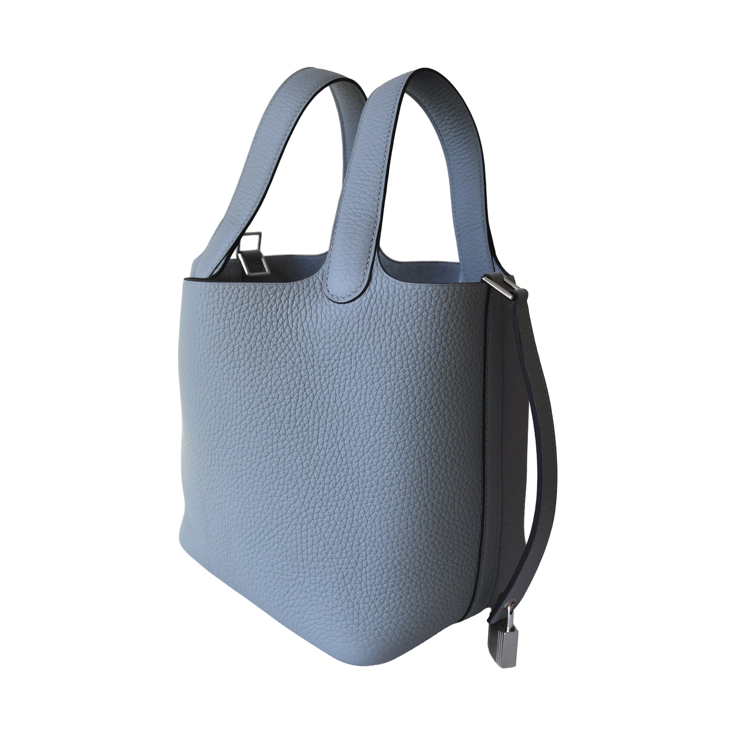 Hermes Picotin Lock 18 Clemence Palladium Hardware Blue Grey-NOBLEMARS