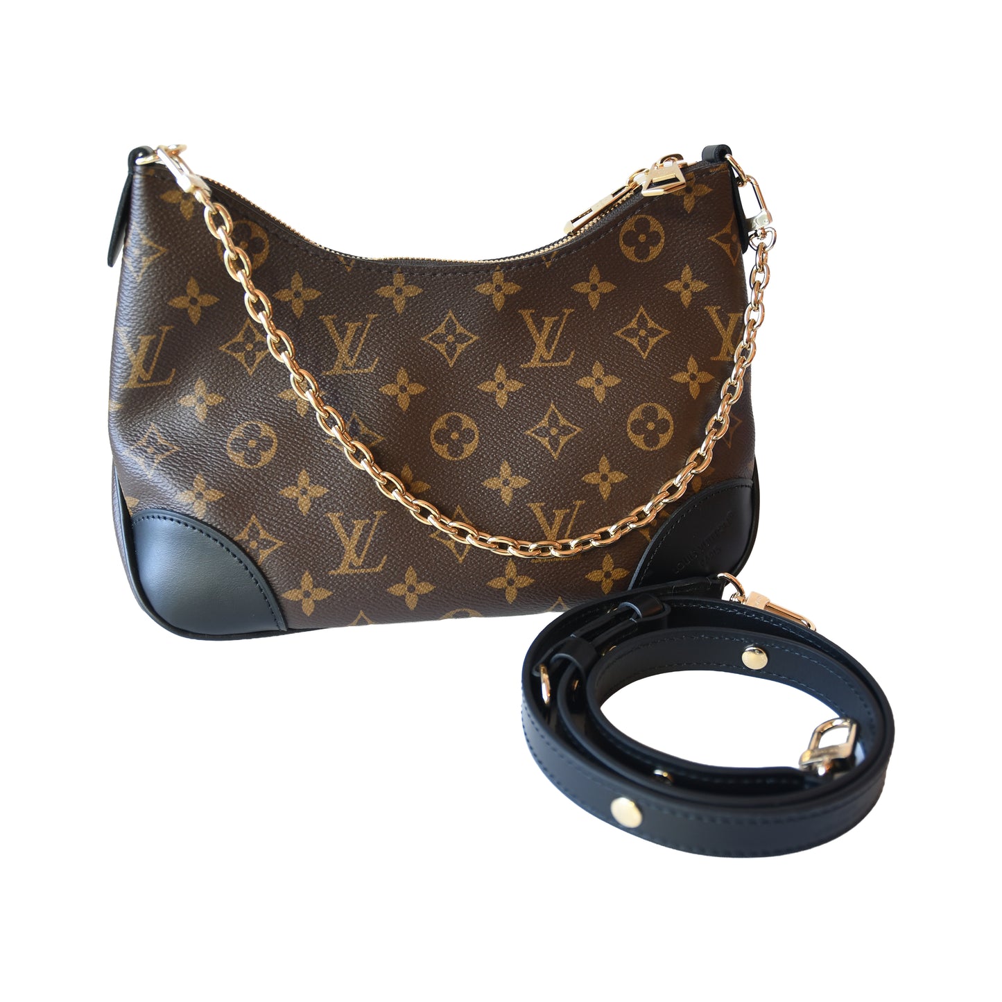 Louis Vuitton Boulogne PM Handbag Black-NOBLEMARS