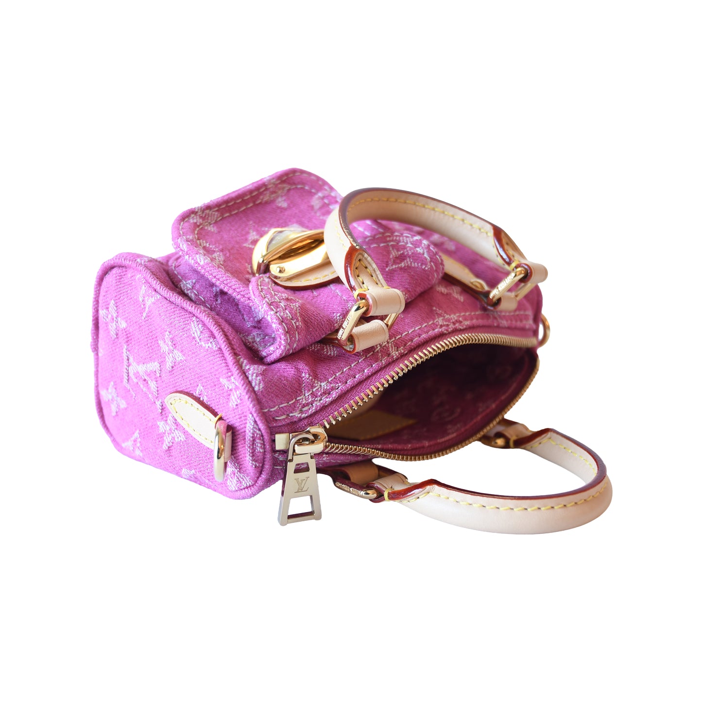 Louis Vuitton Nano Speedy Denim Pink-NOBLEMARS