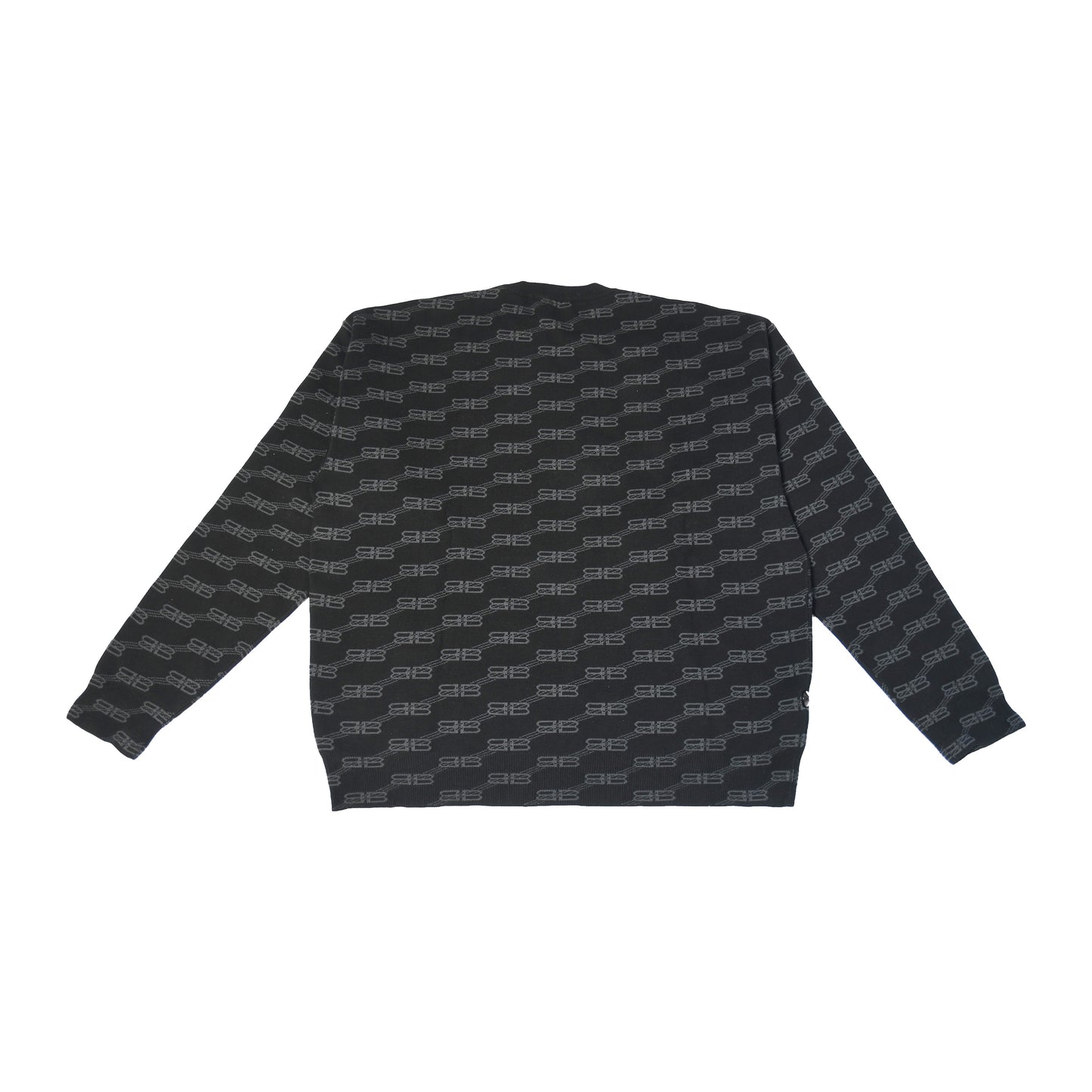 Balenciaga BB Monogram Wool Knit Sweater Grey Black-NOBLEMARS