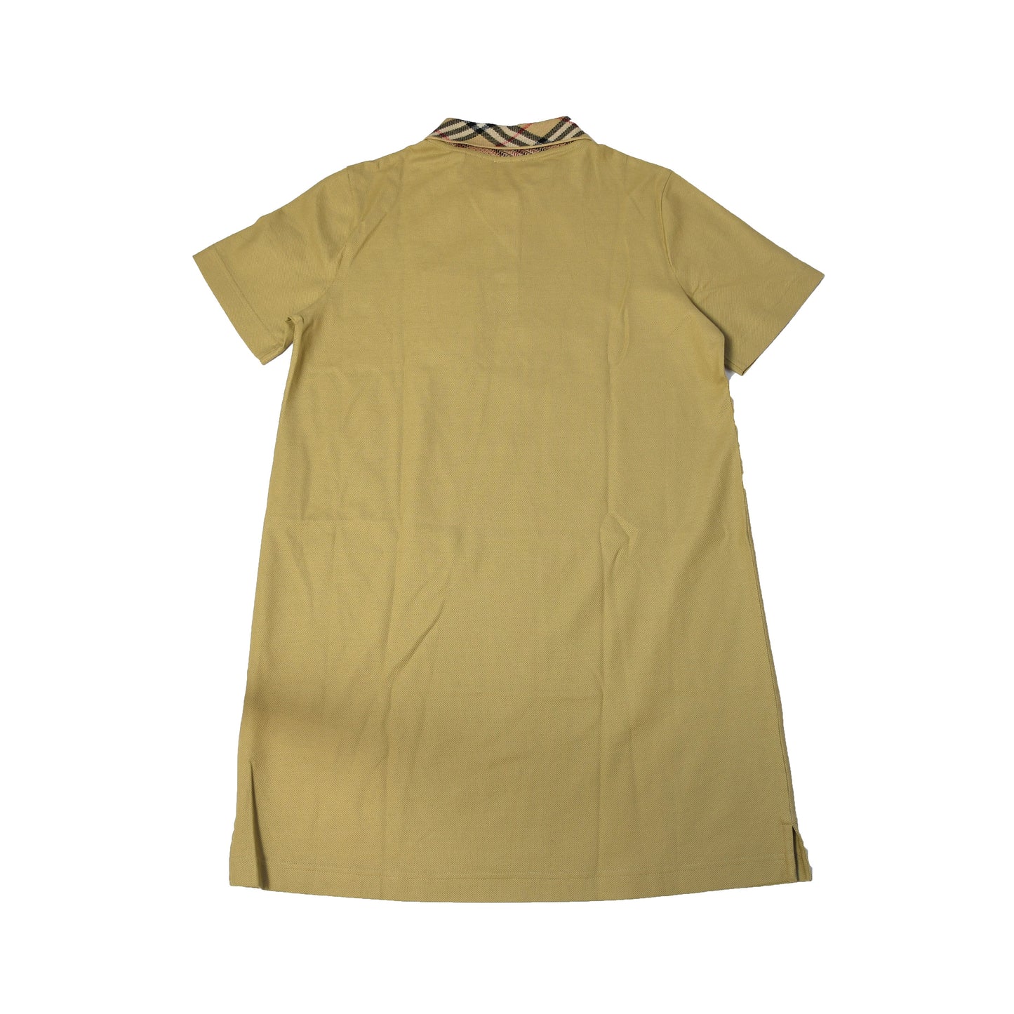 Burberry Check Collar Cotton Polo Shirts Dress Beige-NOBLEMARS