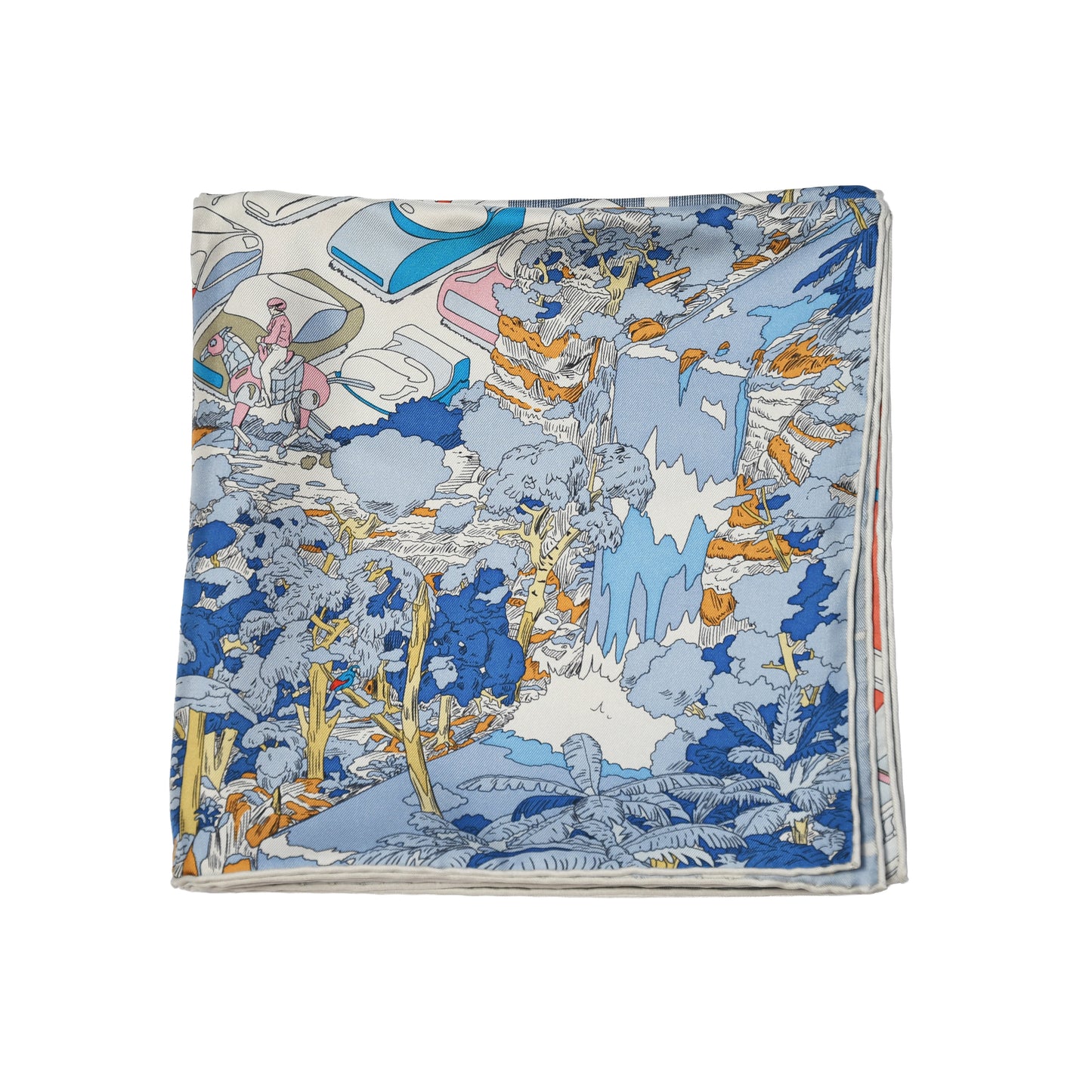 Hermes On The Beach 90 Silk Square Scarf Multicolor-NOBLEMARS