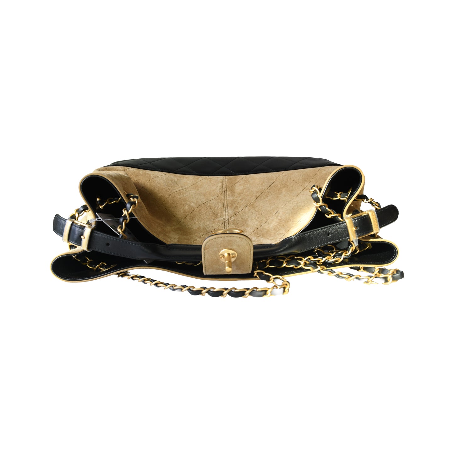 Chanel 25A Metiers d'Art Suede Small Shopping Bag Black Brown- NOBLEMARS