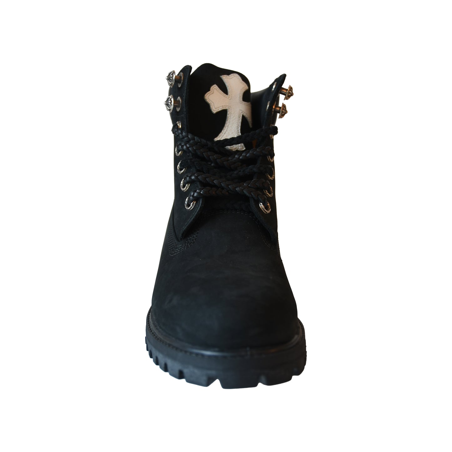 Chrome Hearts Cross Patch Timberland Boots Black- NOBLEMARS