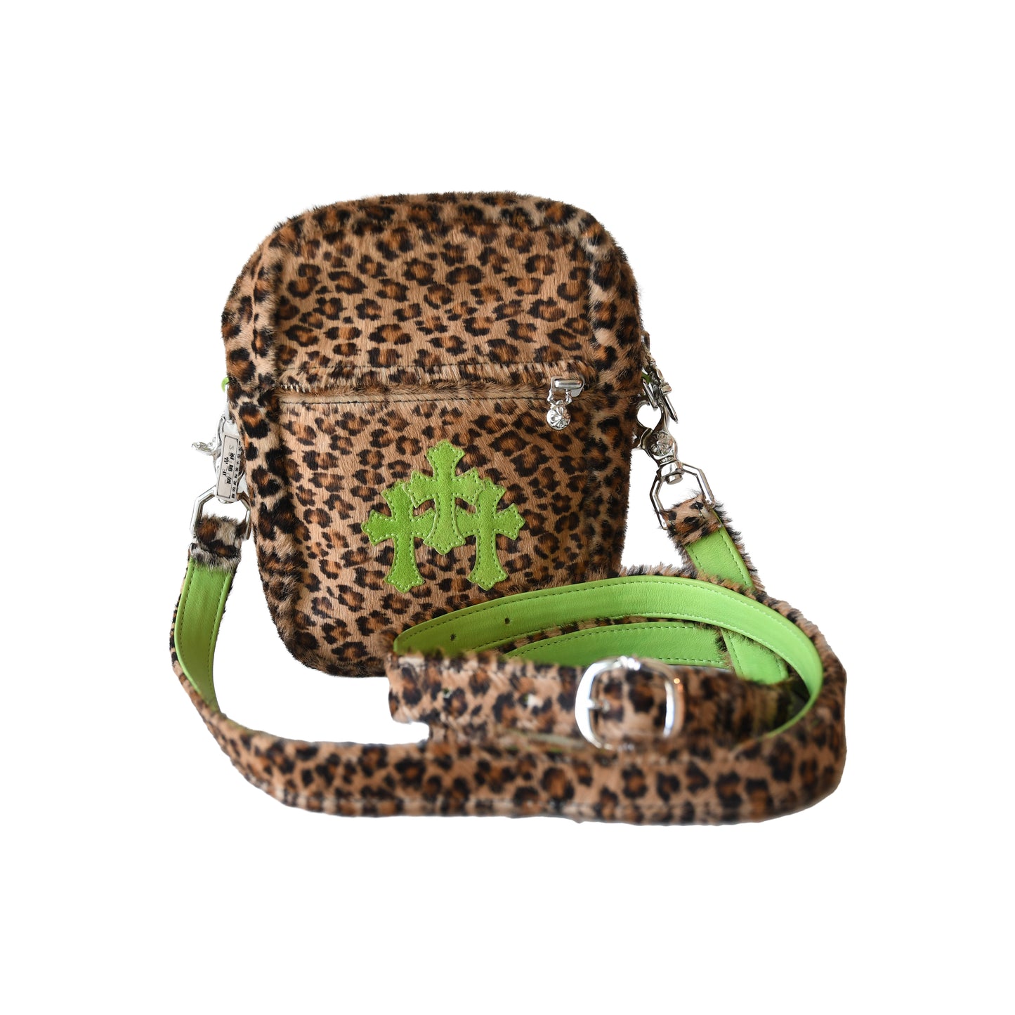 Chrome Hearts Leopard Pony Hair Taka Mini Shoulder Bag Brown- NOBLEMARS