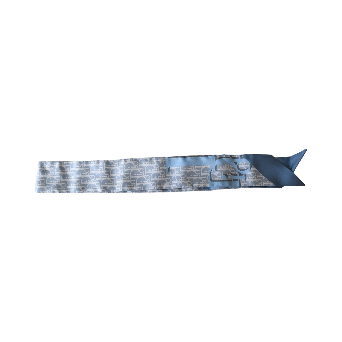 Dior Oblique Diortwin Mitzah Twilly Scarf Blue