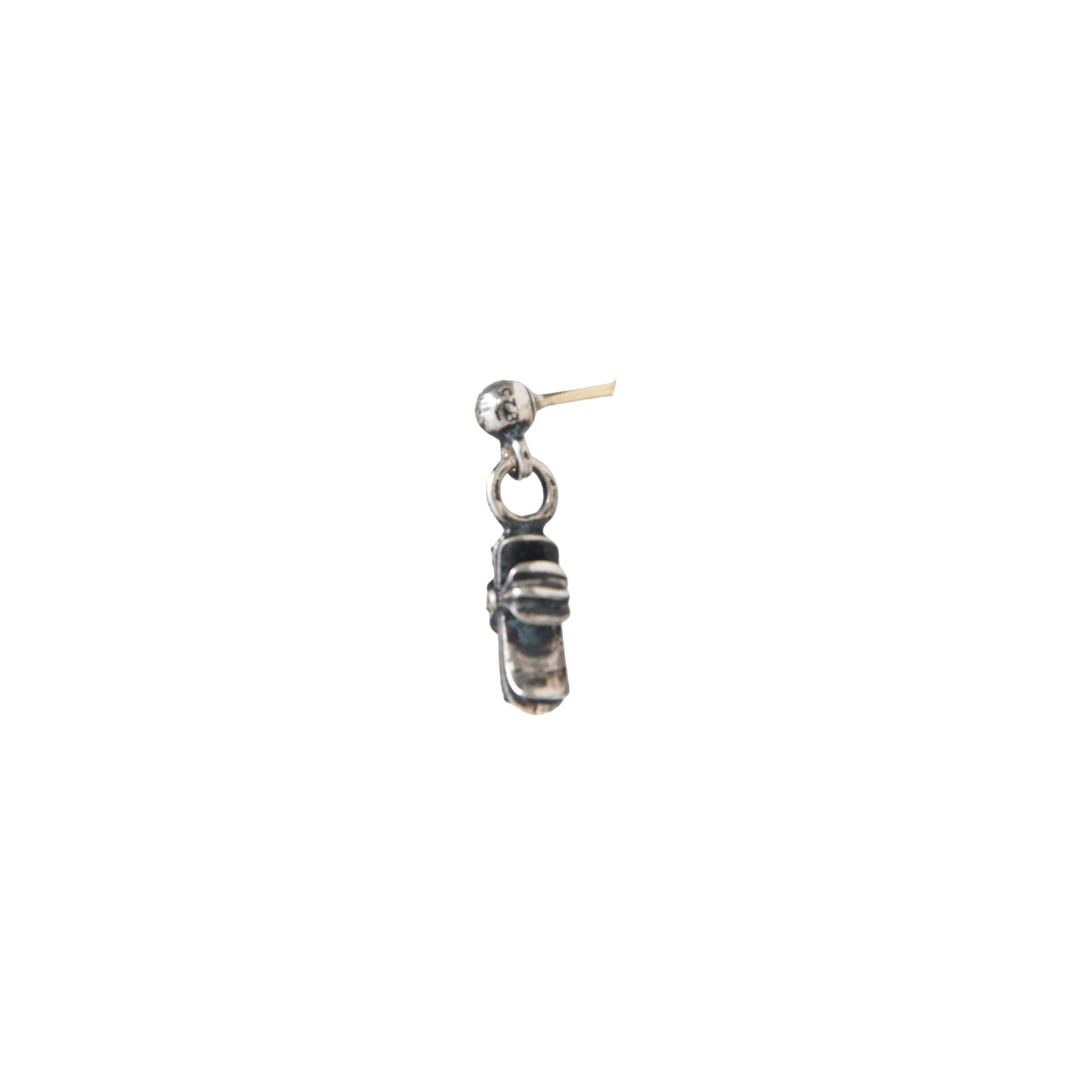 Chrome Hearts Baby Fat Cross Drop Earring Silver