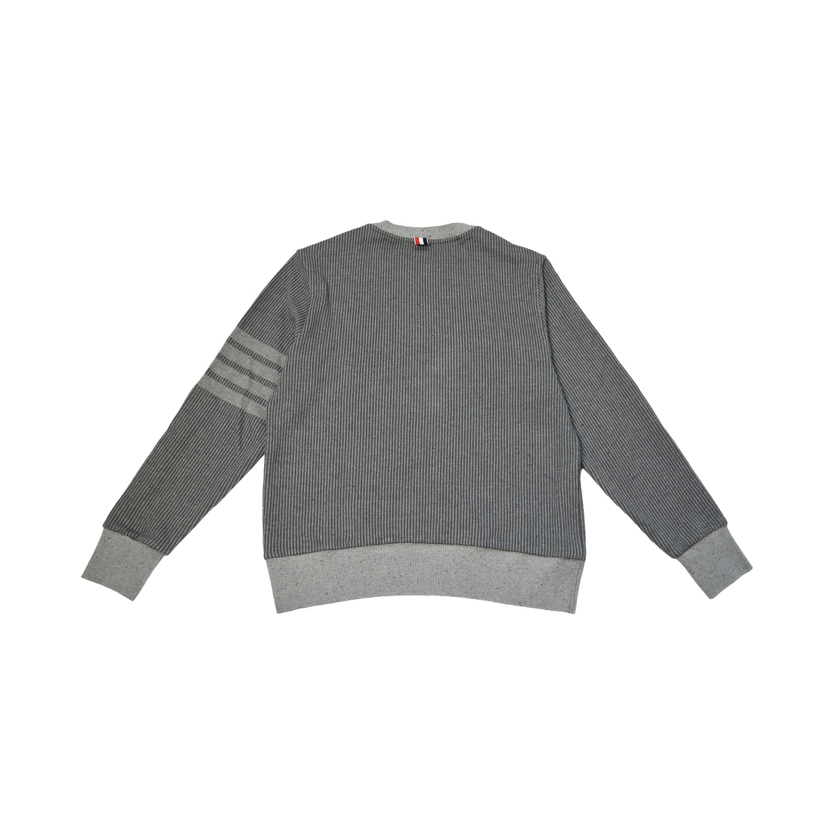 Thom Browne Waffle Knit 4-Bar Crewneck Sweater Grey