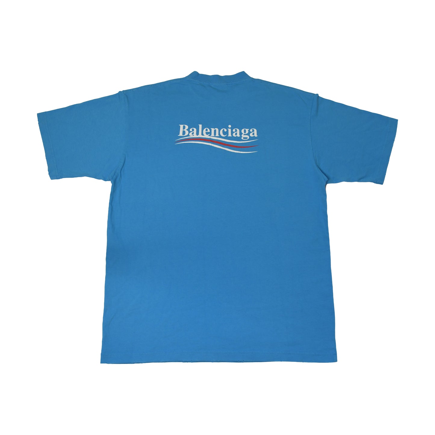 Balenciaga Political Campaign Large Fit T-Shirt Light Blue Turquoise