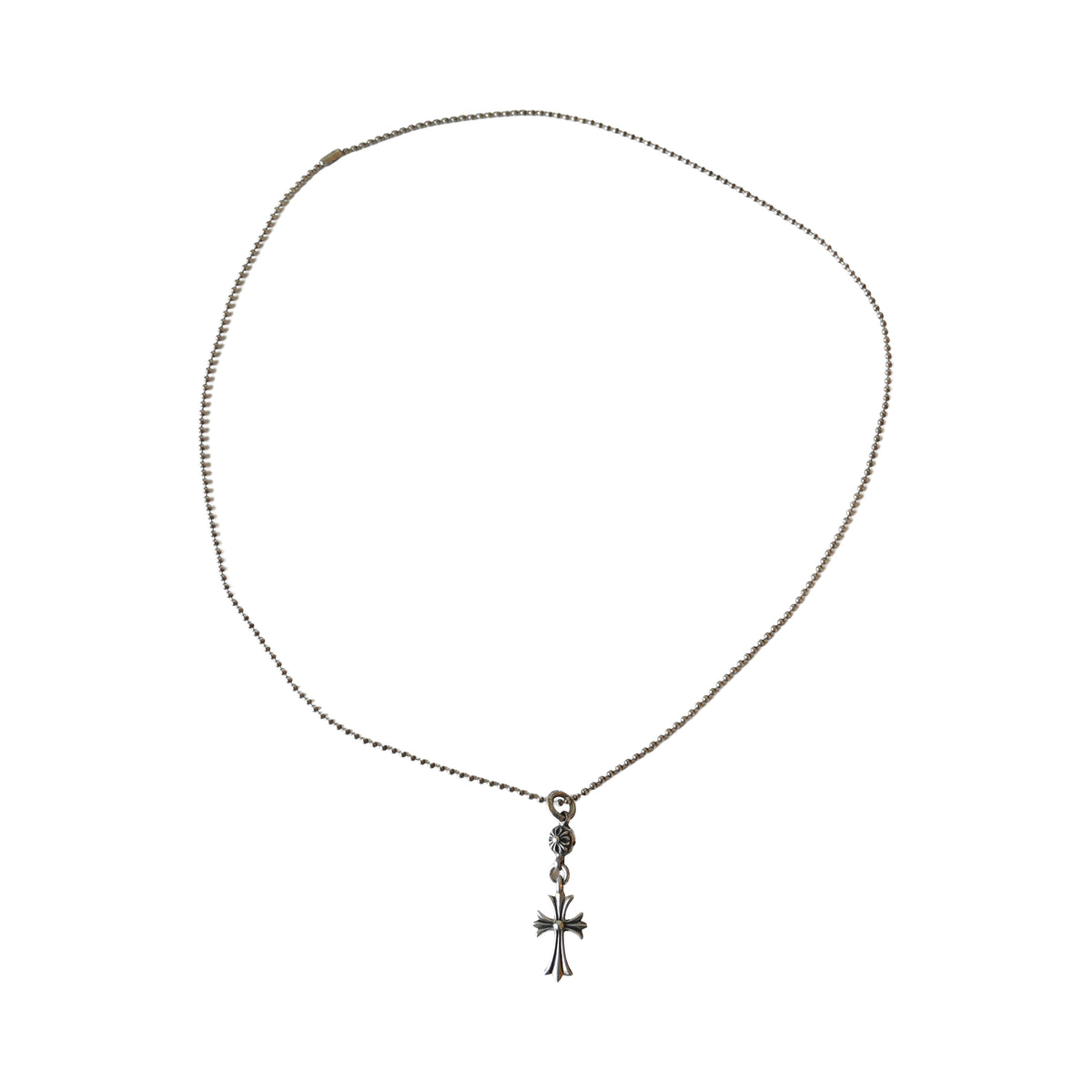 Chrome Hearts Small Cross and Plus Ball Pendant With Ball Chain-NOBLEMARS
