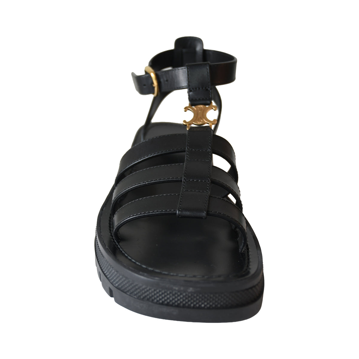 Celine Clea Triomphe Gladiator Chunky Sandal Black