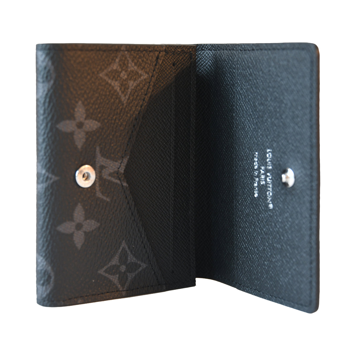 Louis Vuitton Monogram Envelope Business Card Holder Black Grey