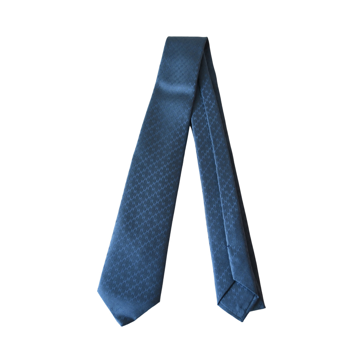 Hermes Crs New Faco H Tie 7cm Faconnee New H Tie Denim -Noblemars