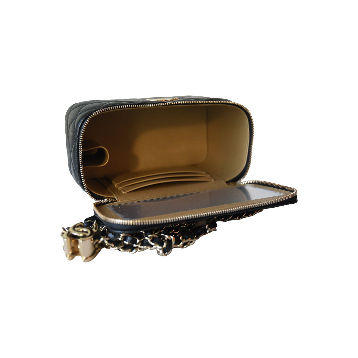 Chanel 26K Vanity Case With Chain Black-NOBLEMARS