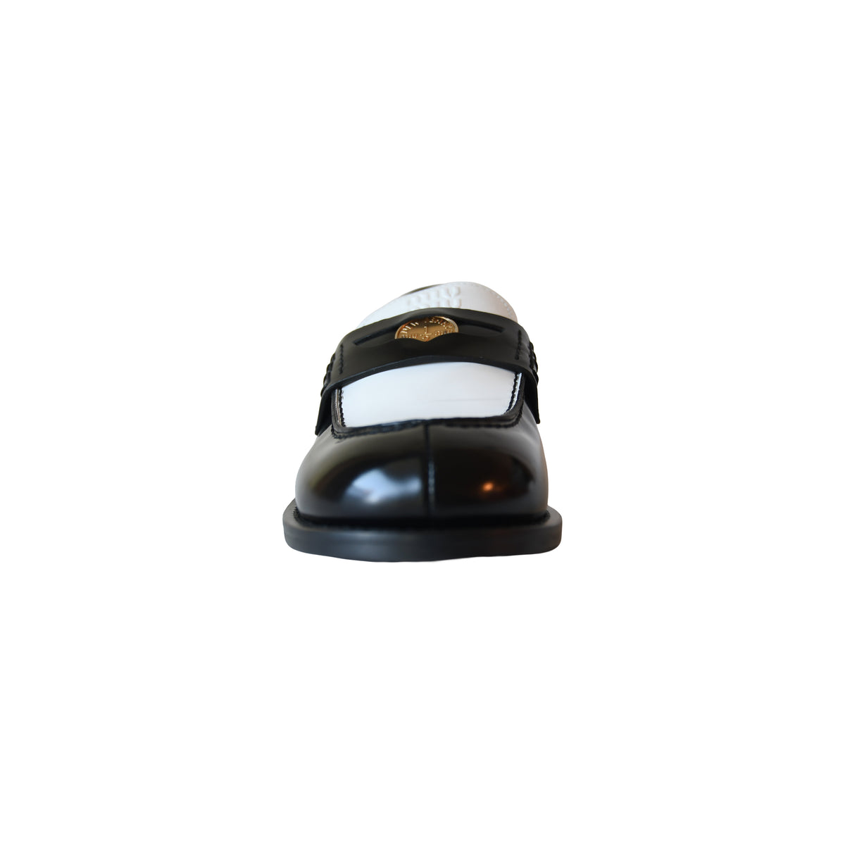 Miu Miu Leather Penny Loafers Black-NOBLEMARS