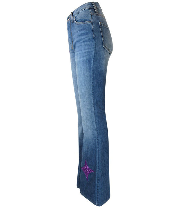 Designing Hollywood X Madison Maison™ Denim Lavender Jean with Glitter Star-NOBLEMARS