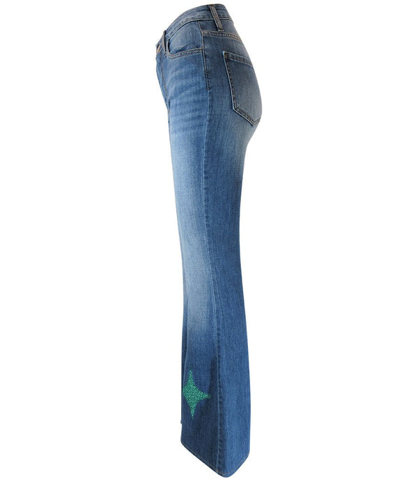 Designing Hollywood X Madison Maison™ Denim Emerald Jean with Glitter Star-NOBLEMARS